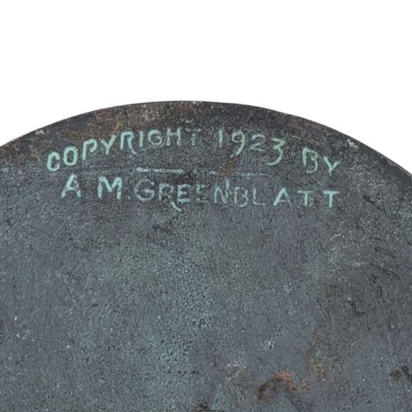 Antique 1923 Abraham Lincoln Bookends by A.M. Greenblatt Bronze Cast Iron - Picture 7 of 8